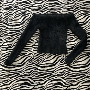 Divided by H&M Faux Fur Off-the-shoulder Crop Top
